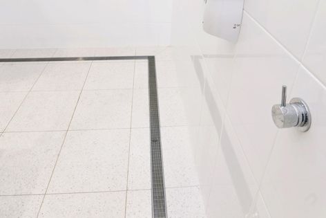 Stormtech’s linear drainage solutions deliver level-plane, “zero stepdown” drainage ideal for the bathroom, as well as outdoor applications.
