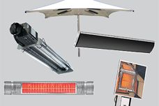 Heatray umbrellas and heating systems