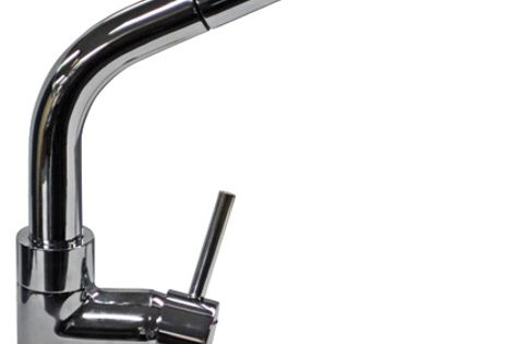 The Torino Square sink mixer with pull-out spray achieves an efficient five-star WELS rating.