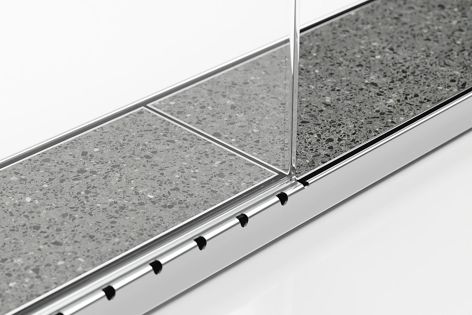 Stormtech’s newest linear drainage system clears water from both sides of the shower screen and provides support for the screen itself.