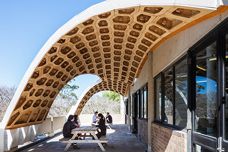 Ecoply plywood geometric shelter