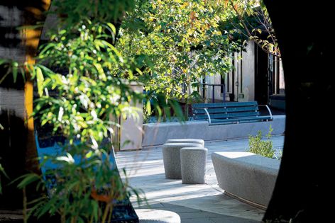 Available in different sizes and textures, Sai Stone bollards are suitable for outdoor architecture and design projects.