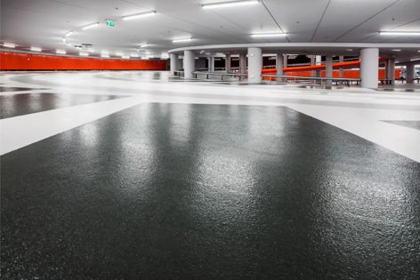 Sika’s parking system flooring solutions include i-cure, which uses 2-C polyurethanes to suppress moisture and reduce curing time.