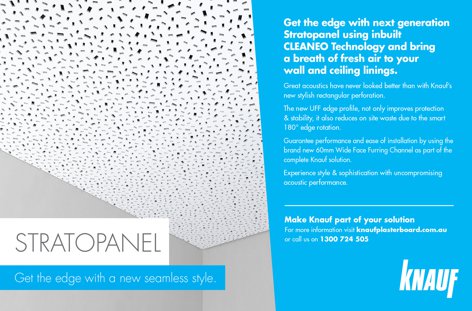 Stratopanel acoustic plasterboard by Knauf