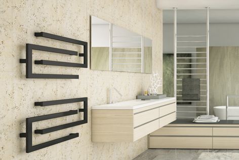 DC Short’s Little C and Big C heated towel rails can be installed in a number of geometric configurations.