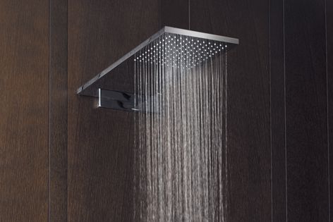 This futuristic shower rose has a three-star WELS rating.