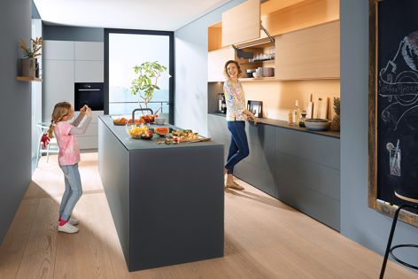 With Blum’s cover cap designs, cabinet interiors can match fronts.