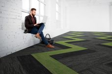 Breaking Ground acoustic plank carpet tiles