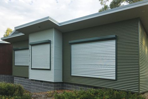Extruded Maxiblock Roller Shutters provide protection from storms.